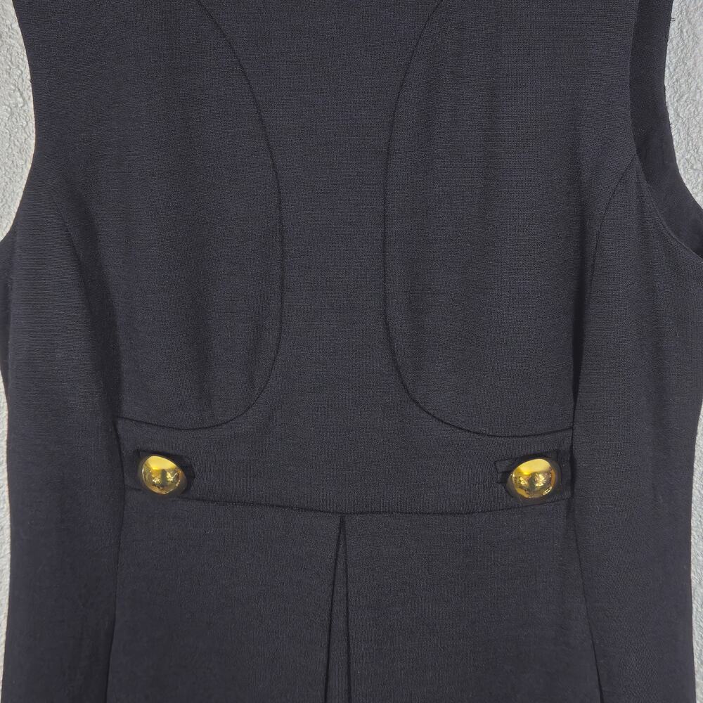 Milly Wool Dress Black Sleeveless Wool Size L Elegant Minimalism - Picture 4 of 10